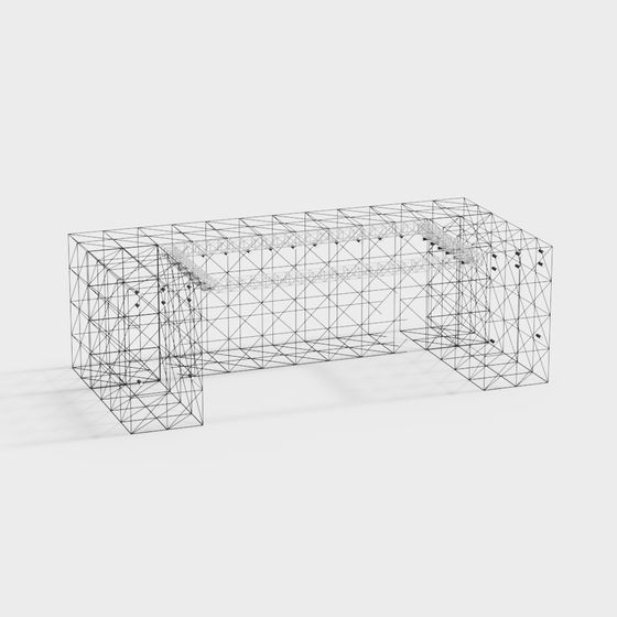 Wireframe Bench 3D model