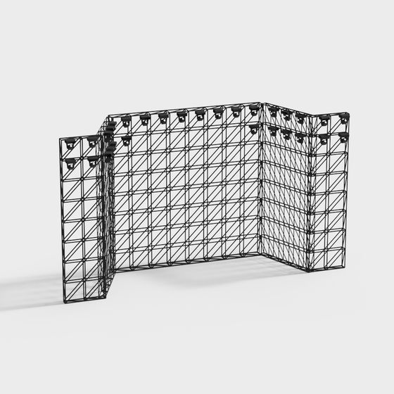 Folded Screen 3D Model - Modern Minimalism