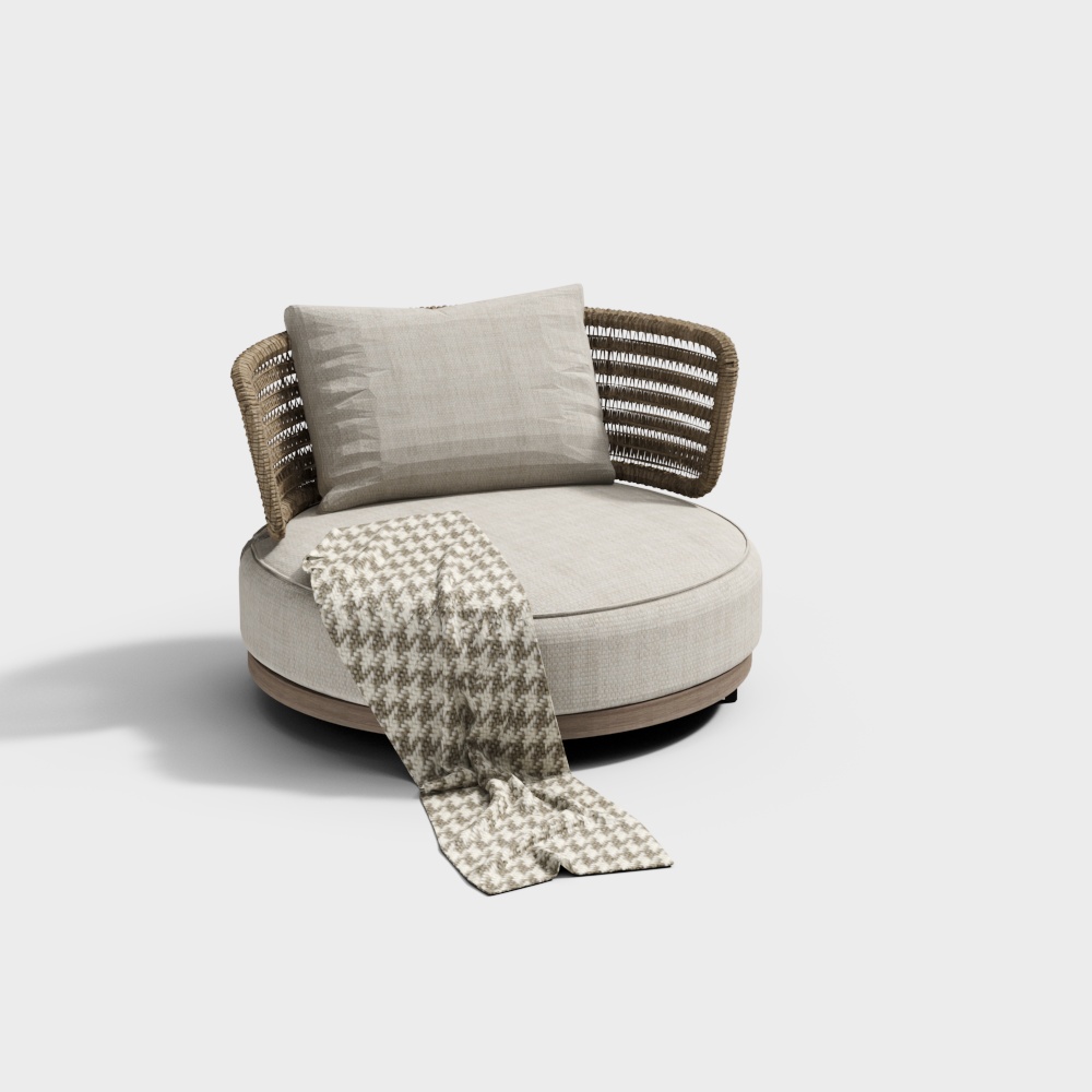 Outdoor rattan single leisure sofa