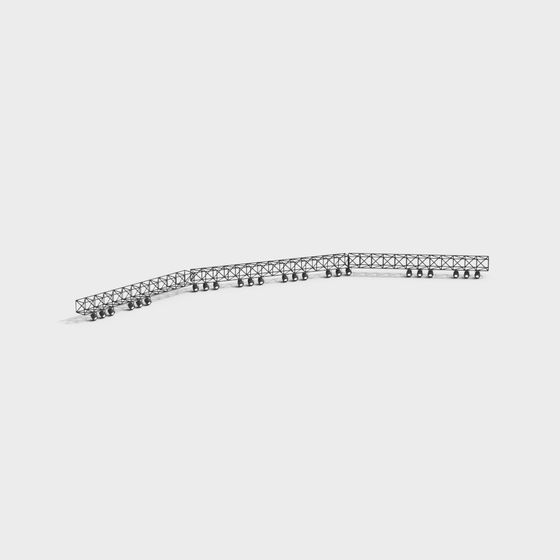 Futuristic Curved Metal Arch Bridge 3D model
