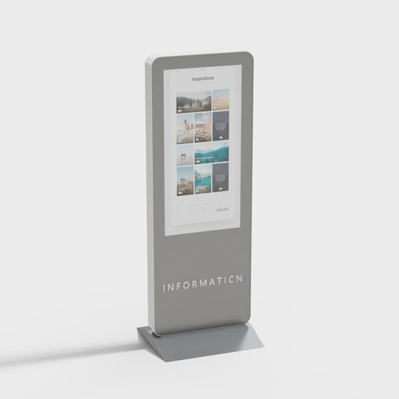 Minimalist Information Display Stand 3D model