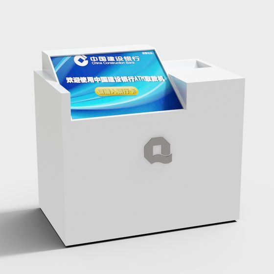 Modern Low-Poly ATM Machine 3D Model