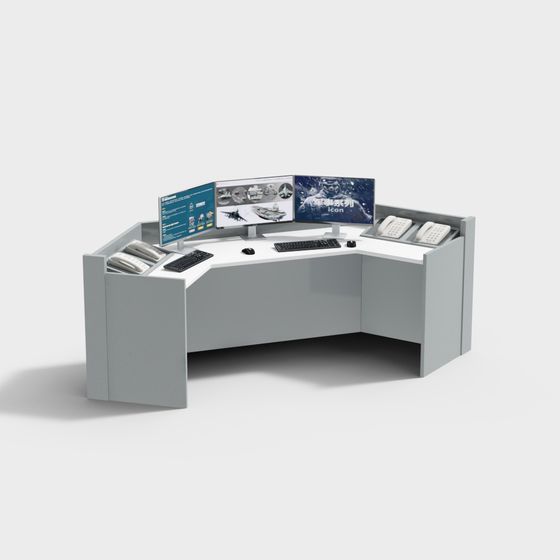 Elegant L-Shaped Office Desk 3D model for Creative Spaces
