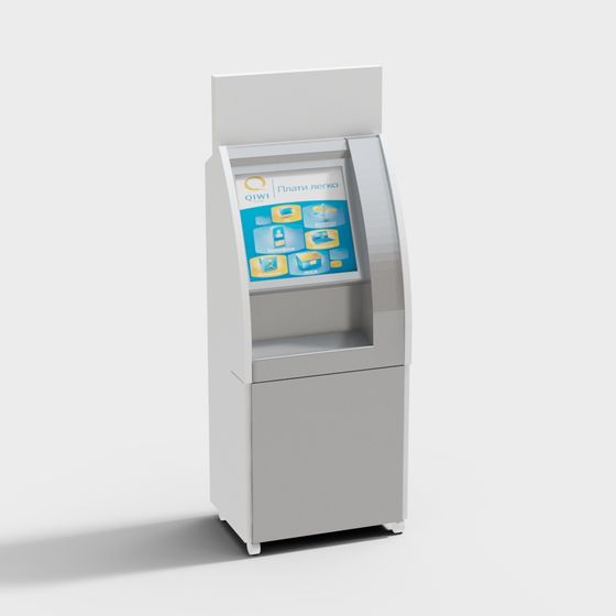Low Poly Self-Service Kiosk 3D model
