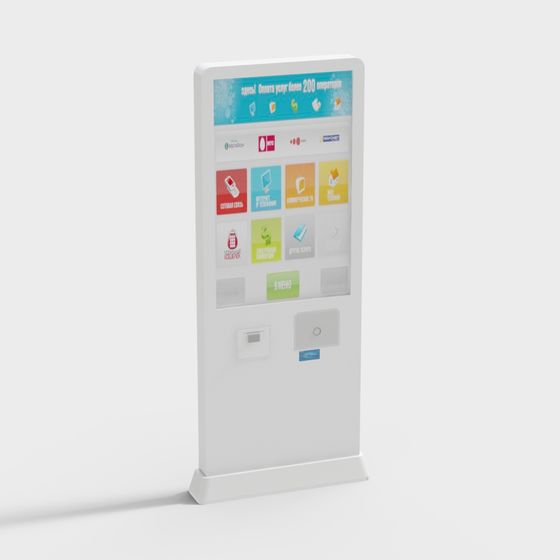 Futuristic Interactive Self-Service Kiosk 3D model