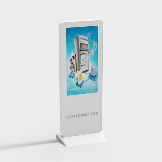Modern Low-Polygon Information Display Screen 3D model