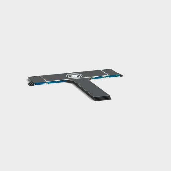 T-Type Skateboard 3D model - Modern and Retro Design