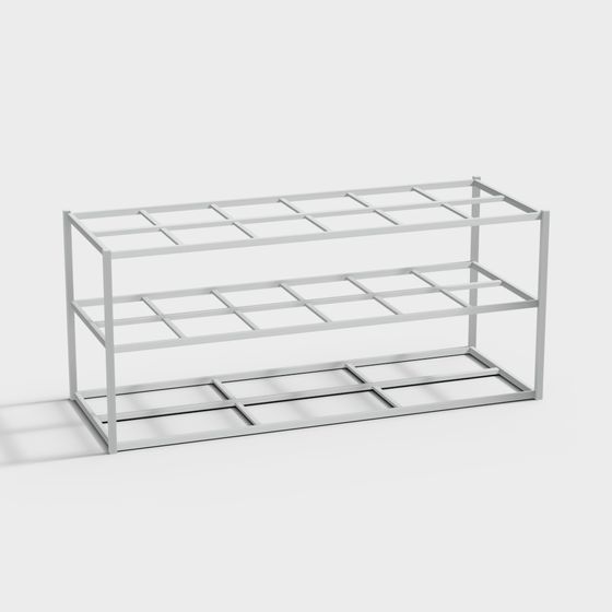 Metal Frame Storage Rack 3D model for Modern Aesthetics