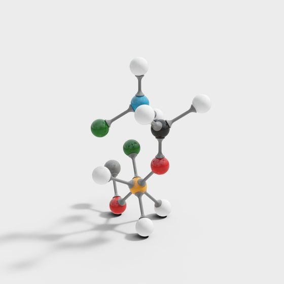 Modern Low-Polygon Molecular Model 3D model