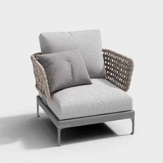 Stylish Woven Sofa 3D Model for Contemporary Spaces