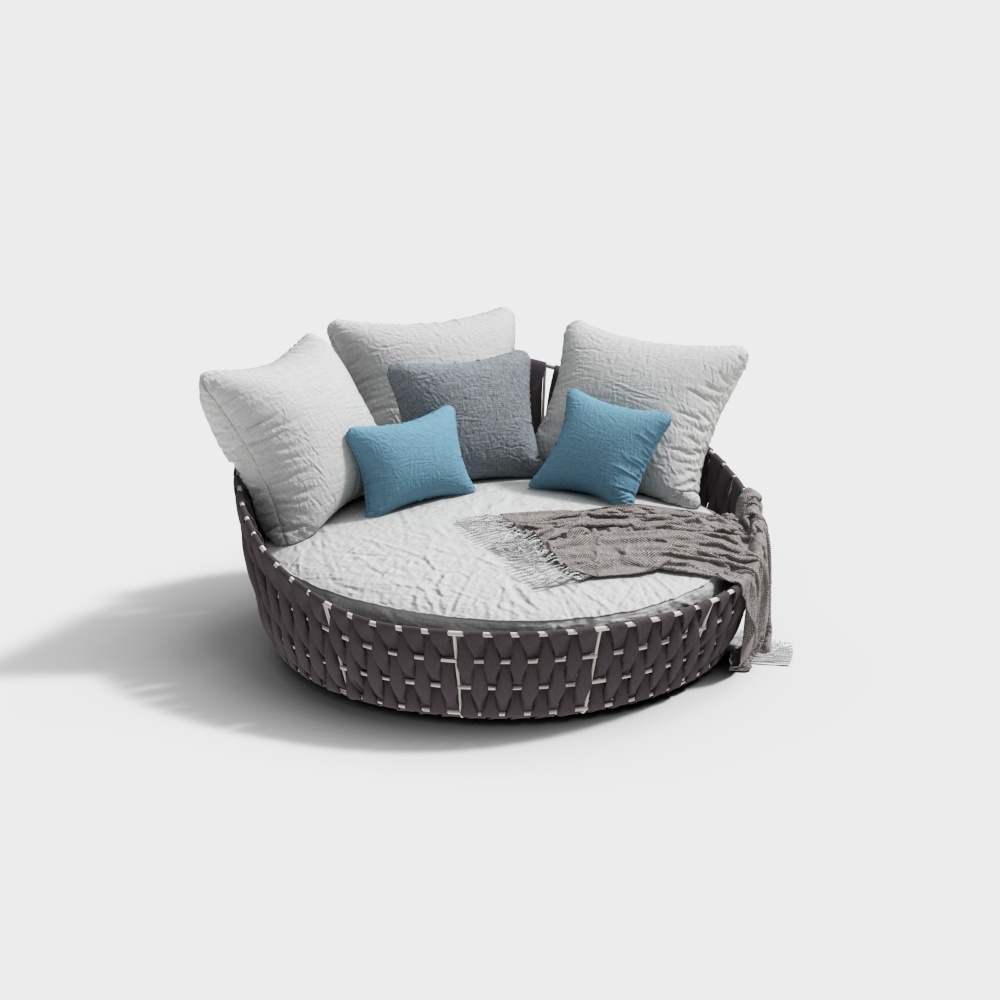 둥근 아웃도어 위빙 소파