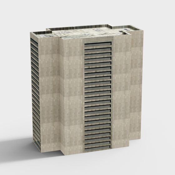 Futuristic City Skyline Skyscraper 3D Model