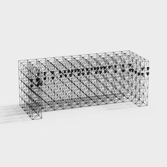 Future Tech Grid Wall 3D model