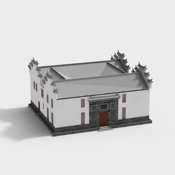 Chinese Village House 3D model for Creative Projects