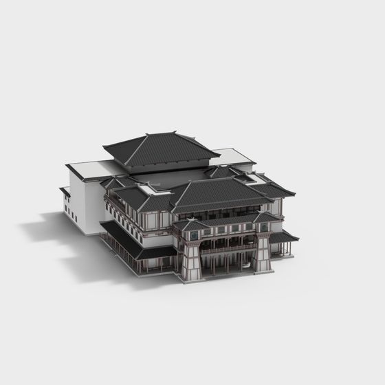 Traditional Chinese Architecture 3D model for Design Projects