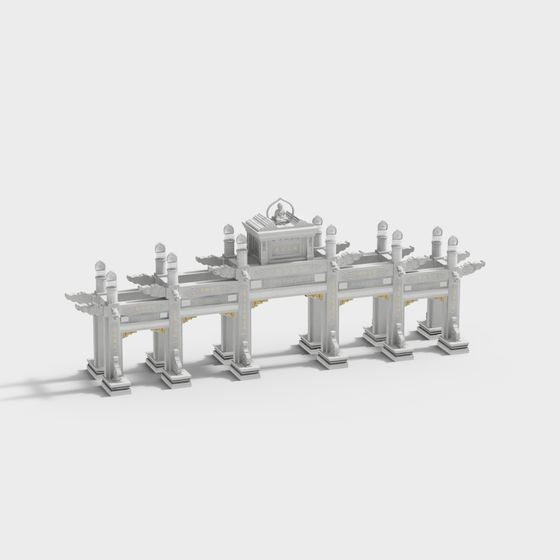 Oriental Charm Gate 3D Model