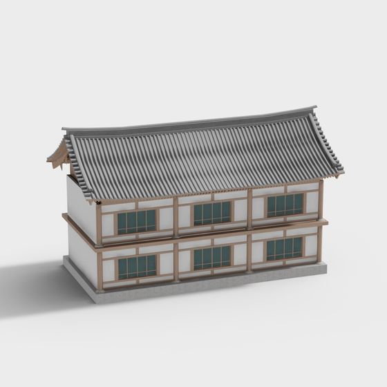 East Asian Traditional House 3D model