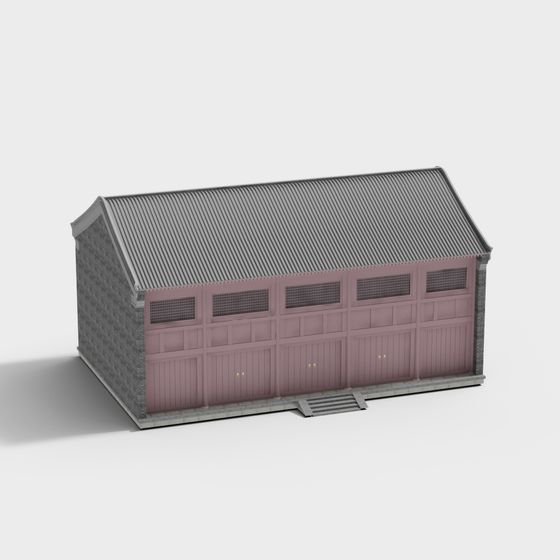 Charming Low Poly Barn 3D Model with Vintage Appeal