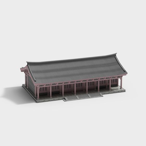 Traditional East Asian Architecture 3D Model