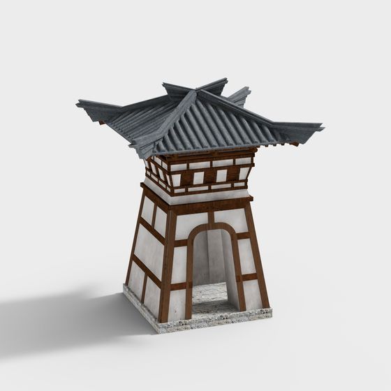 Exquisite East Asian Pavilion 3D model