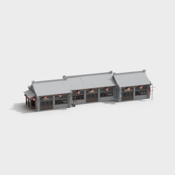 Traditional Eastern Town 3D model with Realistic Detail