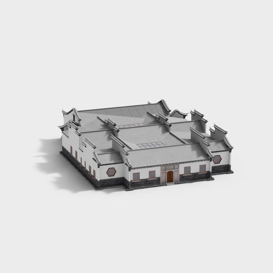 Oriental Style Mansion 3D model for Creative Projects