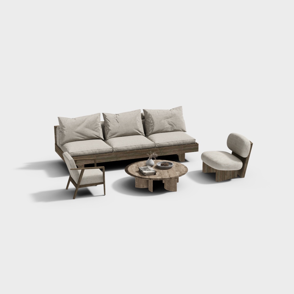 Bộ sofa và bàn cà phê ngoài trời