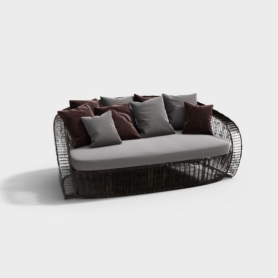 canapé en rotin d'extérieur