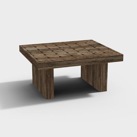 Vintage Wooden Table 3D Model