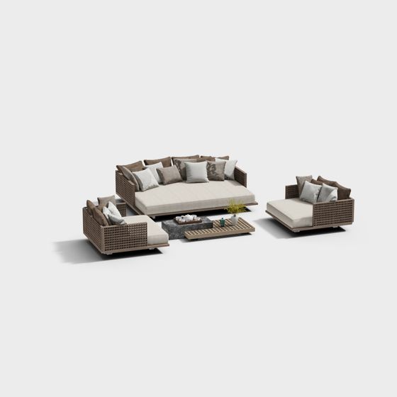 Modern Outdoor Furniture Set 3D model