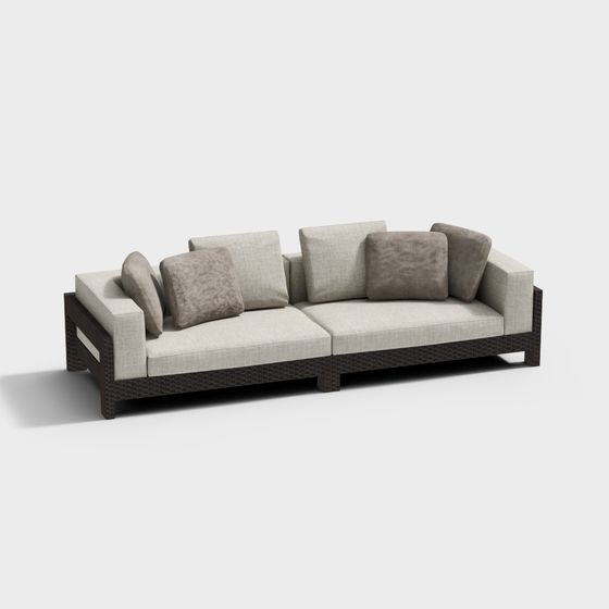 Modern Minimalist 3D Sofa Model