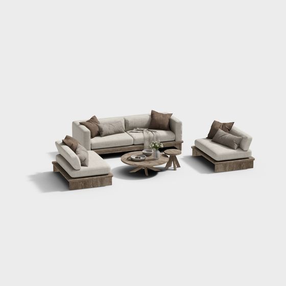 Cozy Retreat Sofa Set 3D model