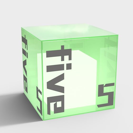 Five Cube 3D Model - Low Poly, High Detail Design