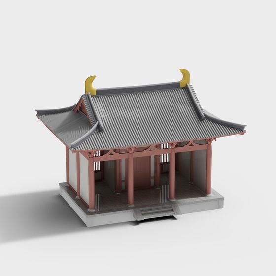 Elegant East Asian Pavilion 3D model for Creative Projects
