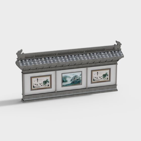 Classical Mural Corridor 3D model