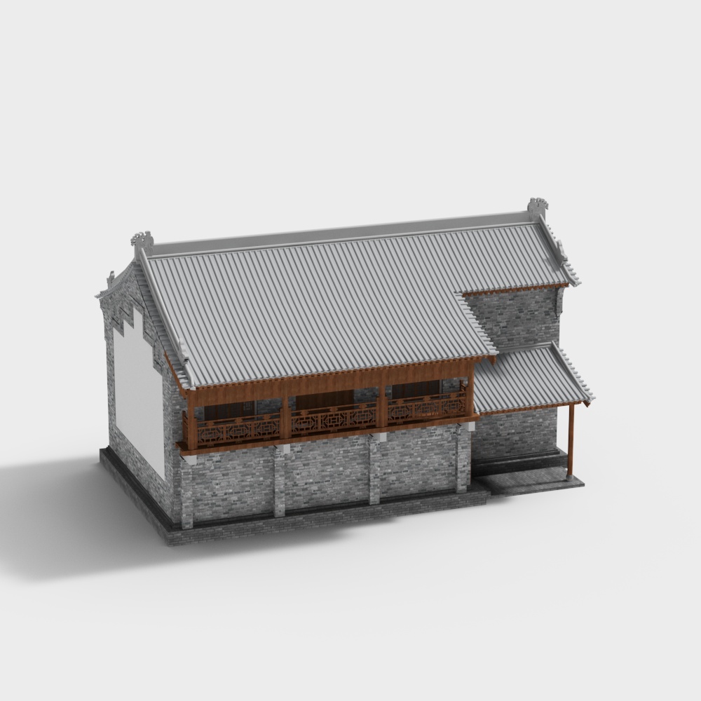 Traditional Chinese Architecture Low-Poly 3D model