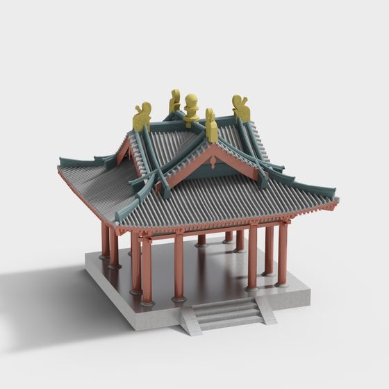 East Asian Pavilion 3D model
