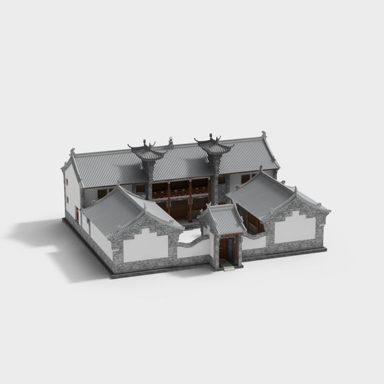 Traditional Eastern Courtyard 3D Model