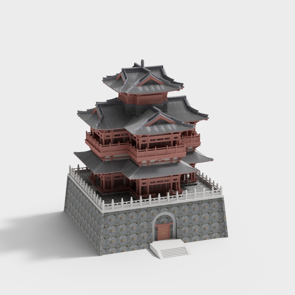 Stunning East Asian Ancient Tower 3D model