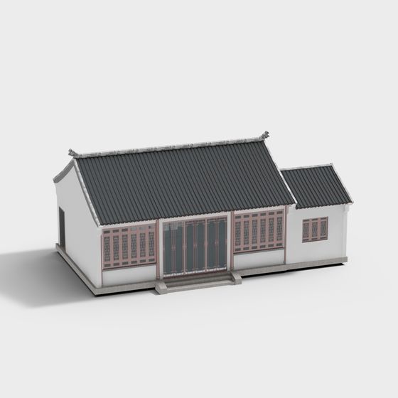 Classical Courtyard 3D model with Eastern Charm