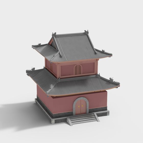 Oriental Aesthetic 3D Building Model