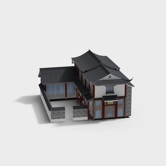 Traditional Oriental Style Building 3D model