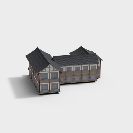 Traditional Meets Modern Low-Poly 3D Building Model