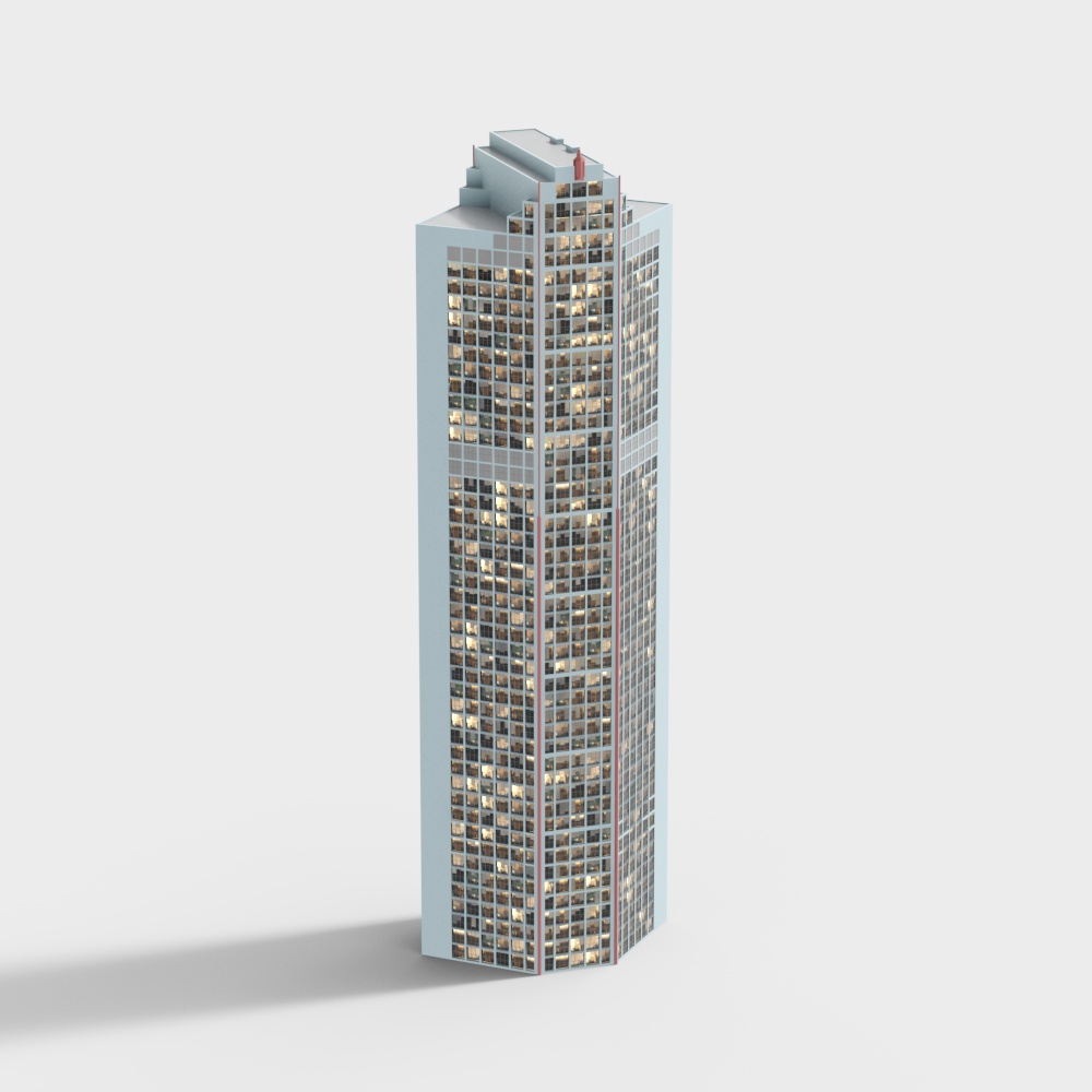 Stunning Skyscraper 3D model in Low-Polygon Style