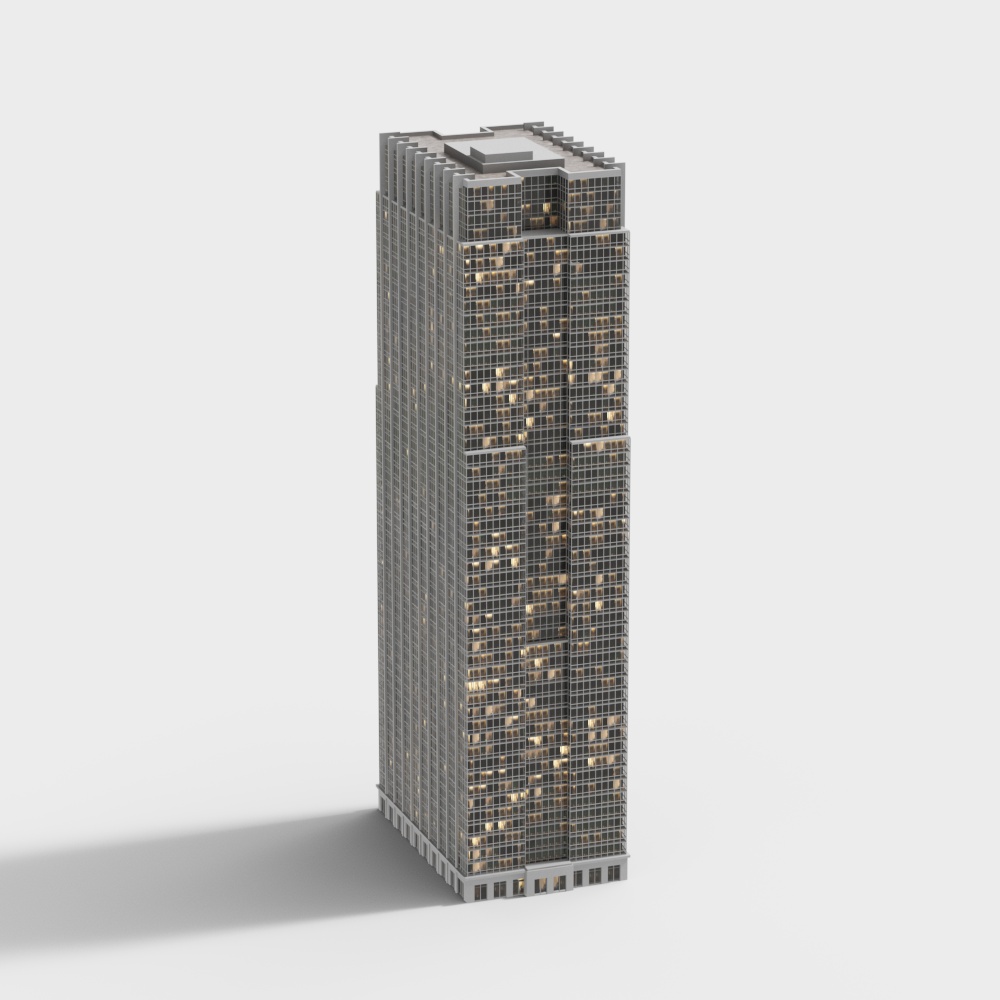 City Lights Low-Poly 3D Model