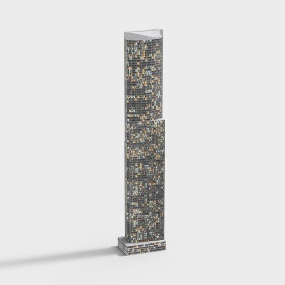 City Light Futuristic Skyscraper 3D model