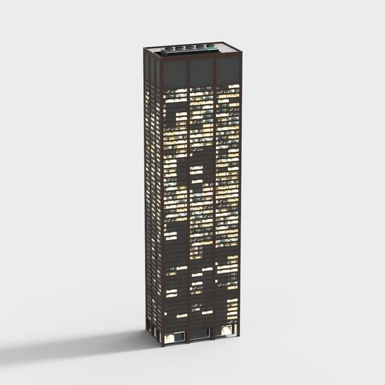 Polygonal Urban Building 3D Model