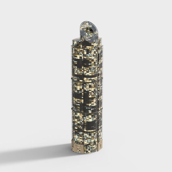 Low-Poly City Nightscape 3D model