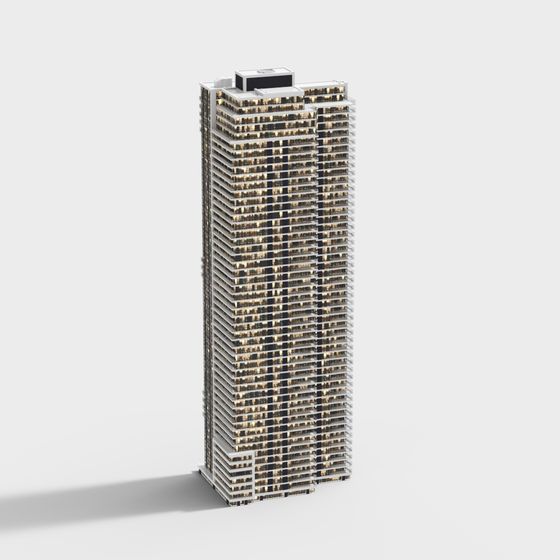 Modern Skyscraper 3D model with Low-Polygon Design