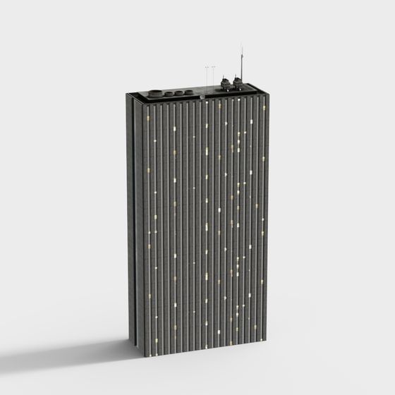 City Light Futuristic Skyscraper 3D model